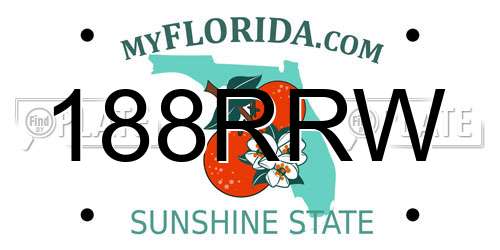 188RRW Florida License Plate
