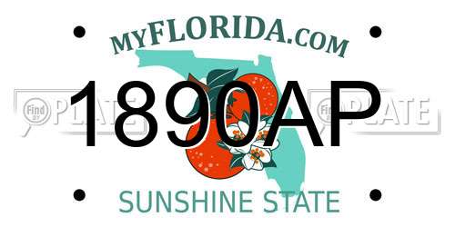 1890AP Florida License Plate