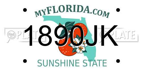 1890JK Florida License Plate
