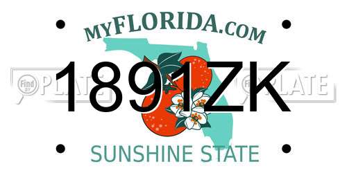 1891ZK Florida License Plate