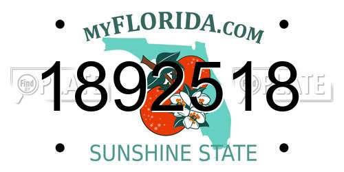 1892518 Florida License Plate