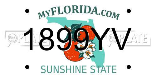 1899YV Florida License Plate
