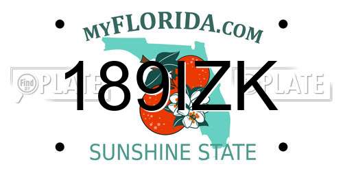 189IZK Florida License Plate