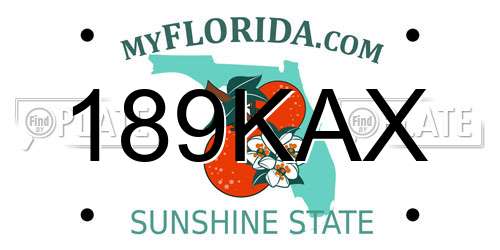 189KAX Florida License Plate