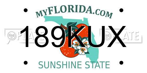 189KUX Florida License Plate