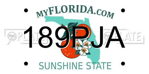 189PJA Florida License Plate