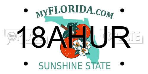 18AHUR Florida License Plate