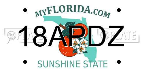 18APDZ Florida License Plate