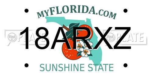 18ARXZ Florida License Plate