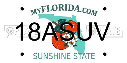 18ASUV Florida License Plate