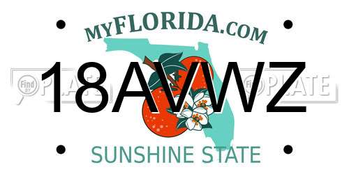 18AVWZ Florida License Plate