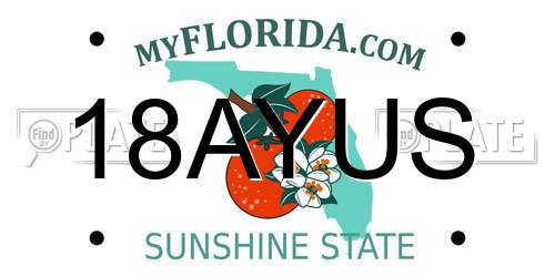 18AYUS Florida License Plate