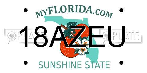 18AZEU Florida License Plate