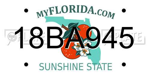 18BA945 Florida License Plate