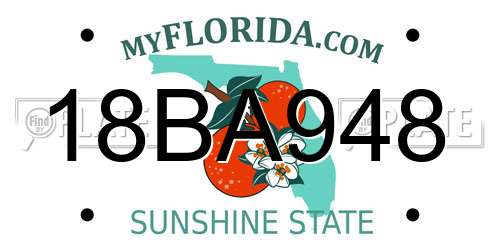 18BA948 Florida License Plate
