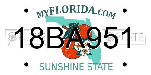 18BA951 Florida License Plate
