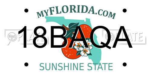18BAQA Florida License Plate