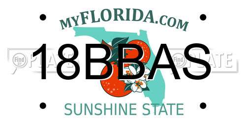 18BBAS Florida License Plate