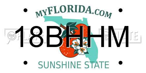 18BHHM Florida License Plate