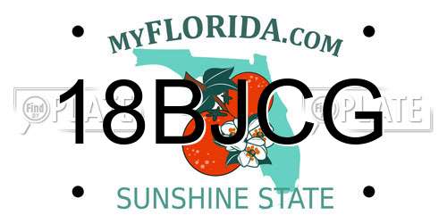 18BJCG Florida License Plate