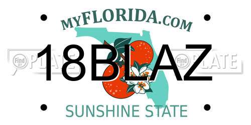 18BLAZ Florida License Plate