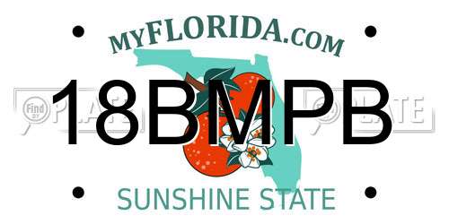 18BMPB Florida License Plate