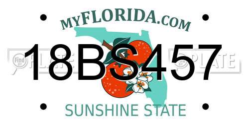 18BS457 Florida License Plate