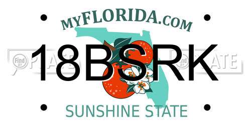 18BSRK Florida License Plate