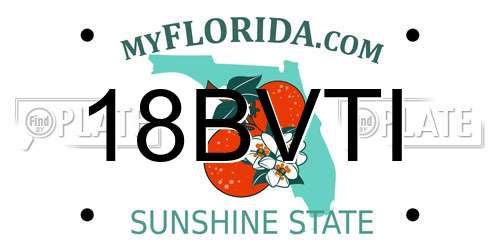 18BVTI Florida License Plate
