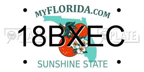 18BXEC Florida License Plate