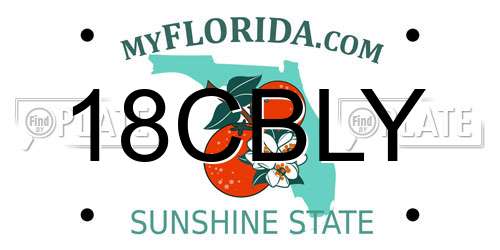 18CBLY Florida License Plate