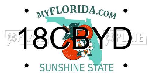 18CBYD Florida License Plate