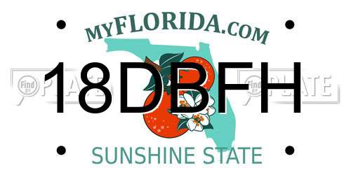 18DBFH Florida License Plate