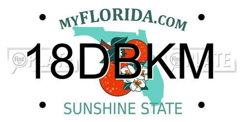 18DBKM Florida License Plate