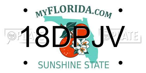 18DPJV Florida License Plate