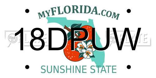18DPUW Florida License Plate