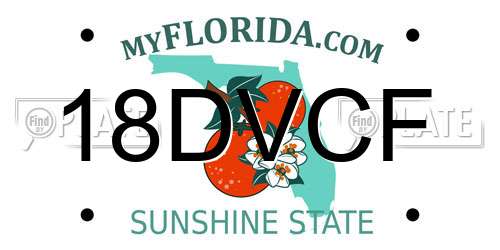 18DVCF Florida License Plate