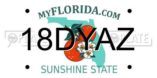 18DYAZ Florida License Plate