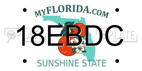 18EBDC Florida License Plate