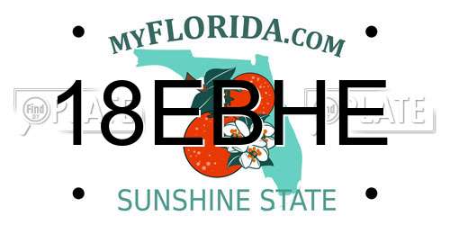 18EBHE Florida License Plate