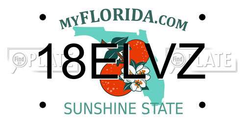 18ELVZ Florida License Plate