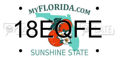 18EQFE Florida License Plate