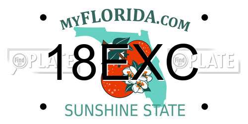 18EXC Florida License Plate