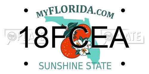 18FCEA Florida License Plate