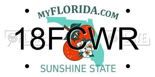18FCWR Florida License Plate