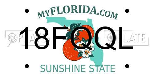 18FQQL Florida License Plate