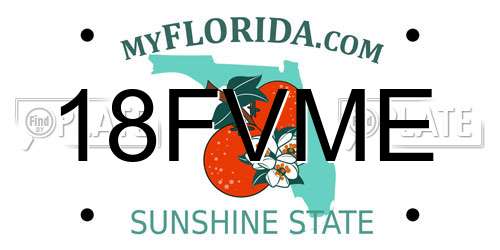 18FVME Florida License Plate