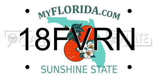 18FVRN Florida License Plate