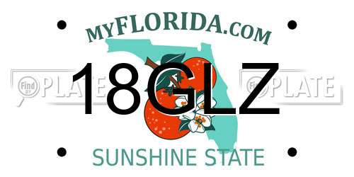 18GLZ Florida License Plate