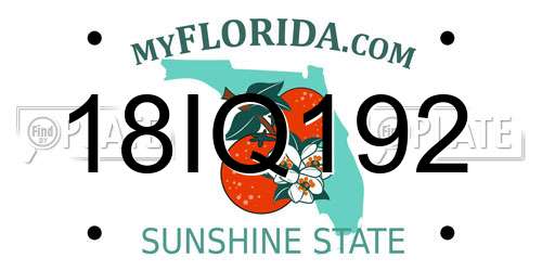 18IQ192 Florida License Plate
